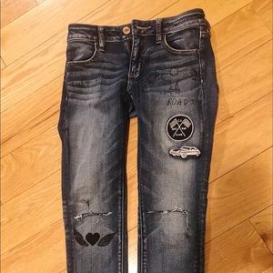 Patches American Eagle Super Stretch Jeans size 0